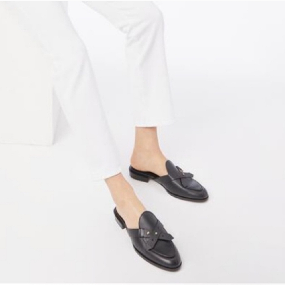 FRAME Le Sweetzer Loafers Italian Leather Black Sz 11